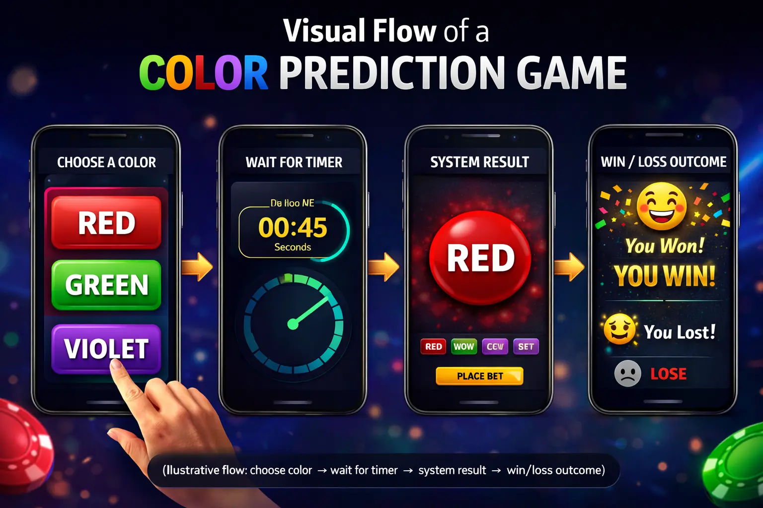 Visual Flow of a Colour Prediction Game